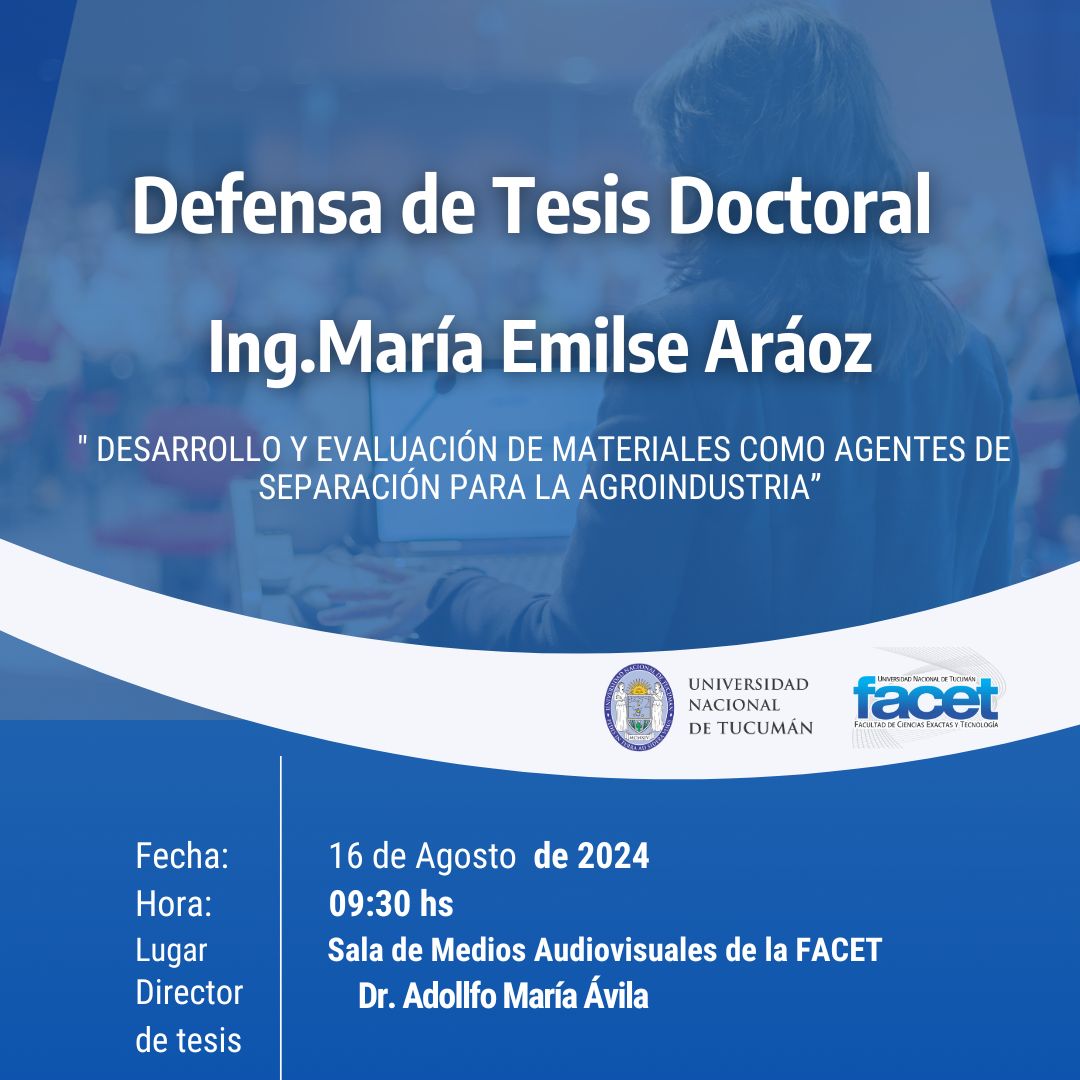 Defensa de Tesis Doctoral de la Ing. María Emilse Araoz