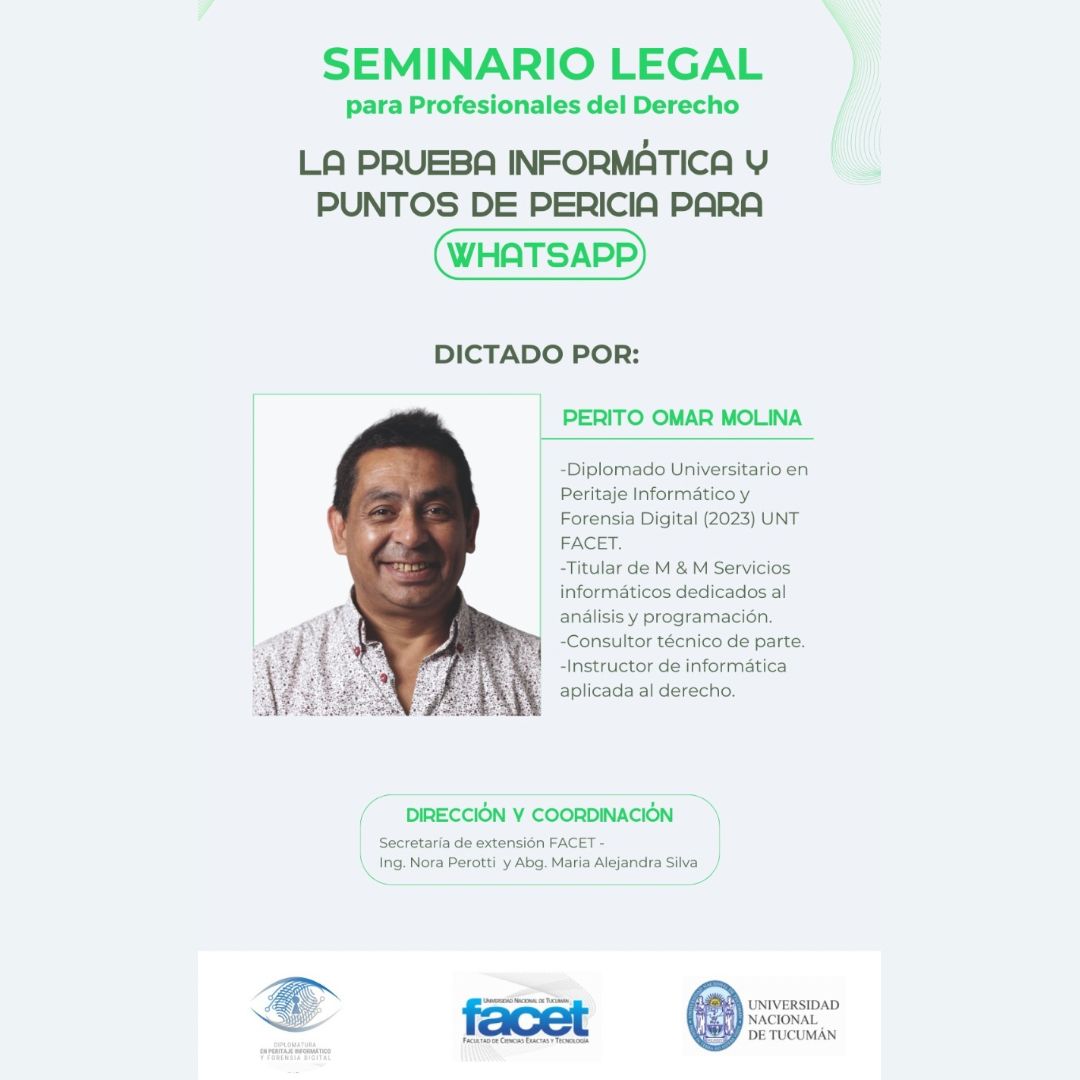 Seminario Legal: La prueba informática y puntos de pericia para WhatsApp