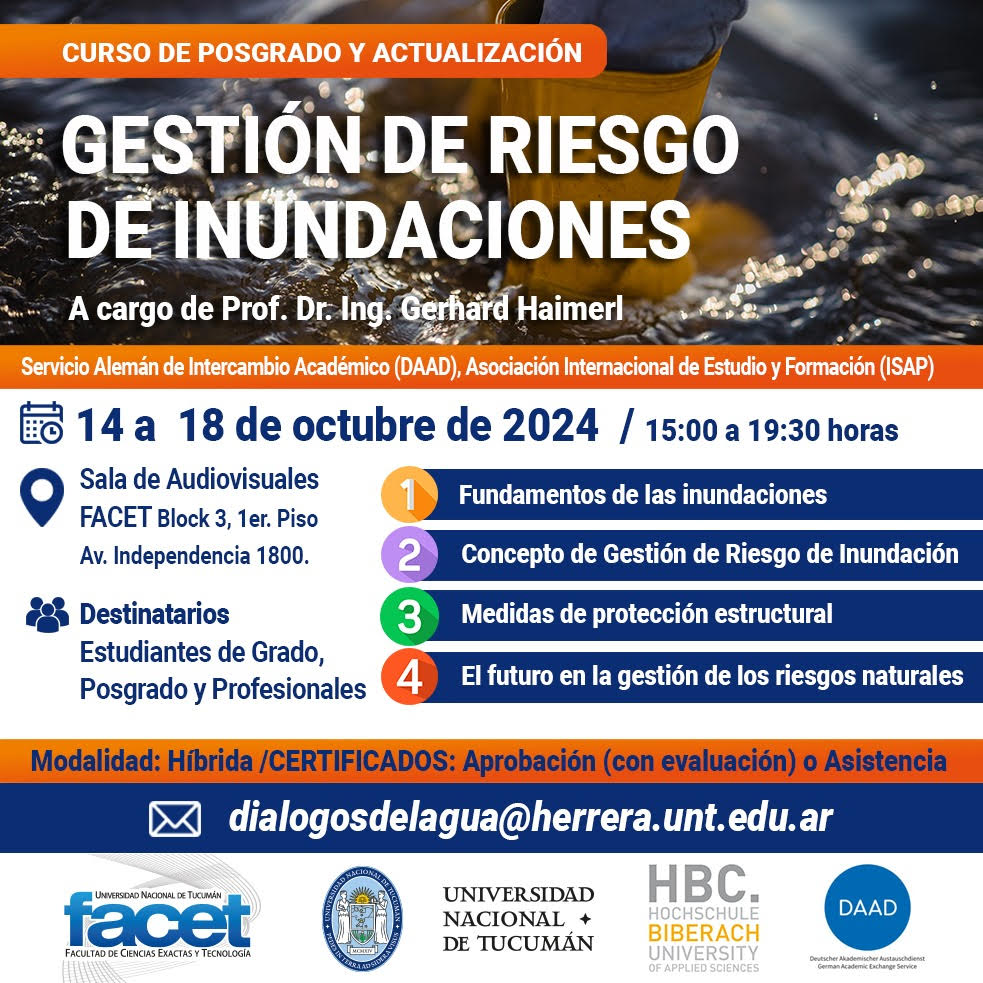 Curso de Posgrado y Actualización: Gestión de Riesgo de Inundaciones